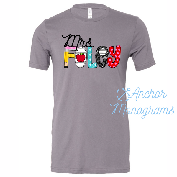 Personalized School Things Grade Shirts {Adult sizes} – B Jarvis